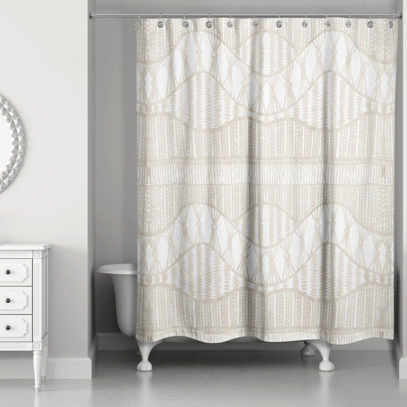 Rideau de douche simple en polyester, Crème
