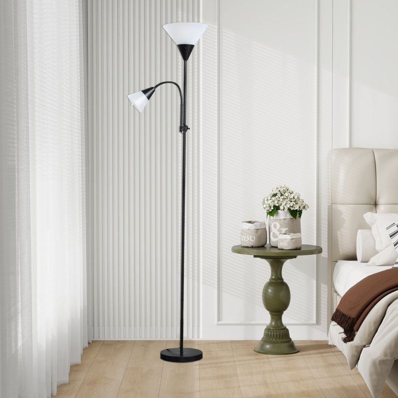 Lampe sur pied 71,3 po Tochiere, Noir, noir, noir, noir