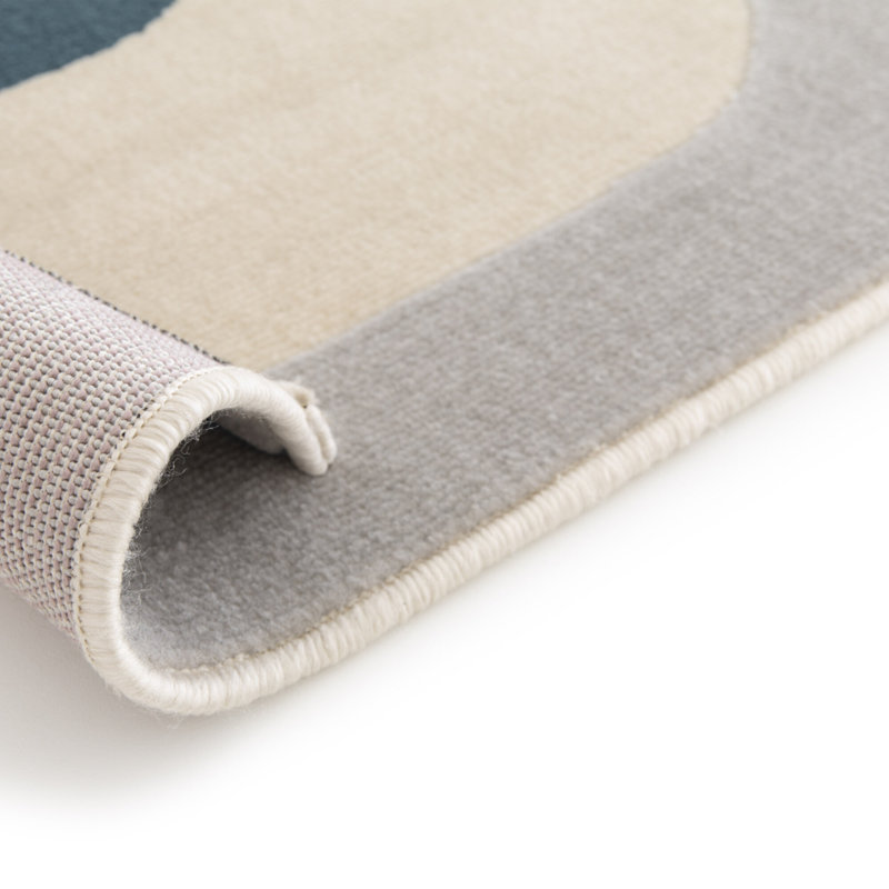 Odoaker Machine Woven Black/Blue/Cream/Grey/Yellow Indoor Rug, Rectangle 200 x 290 cm