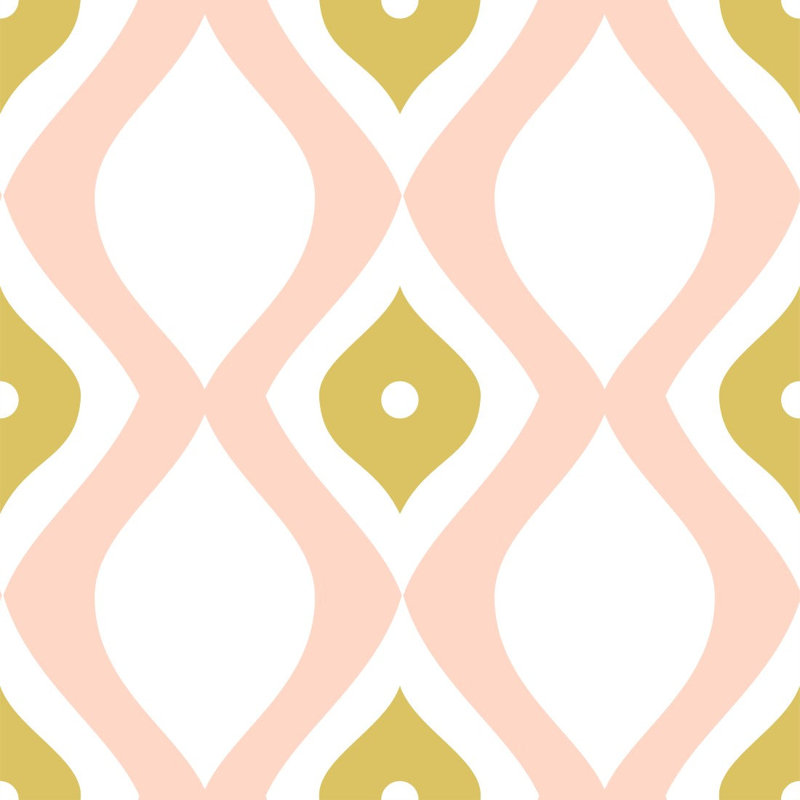 Rouleau de papier peint adhésif rétro L 8,5 pi x l 24 po Arisbeth Waves