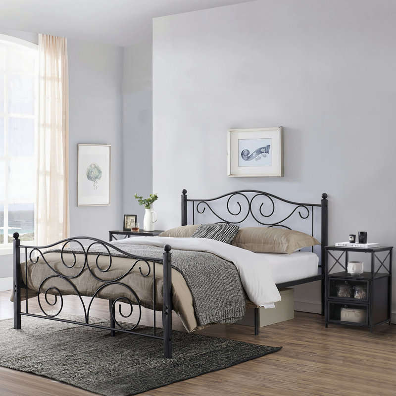 Ensemble de chambre à coucher 3 pièces Auxter, Noir, Complète