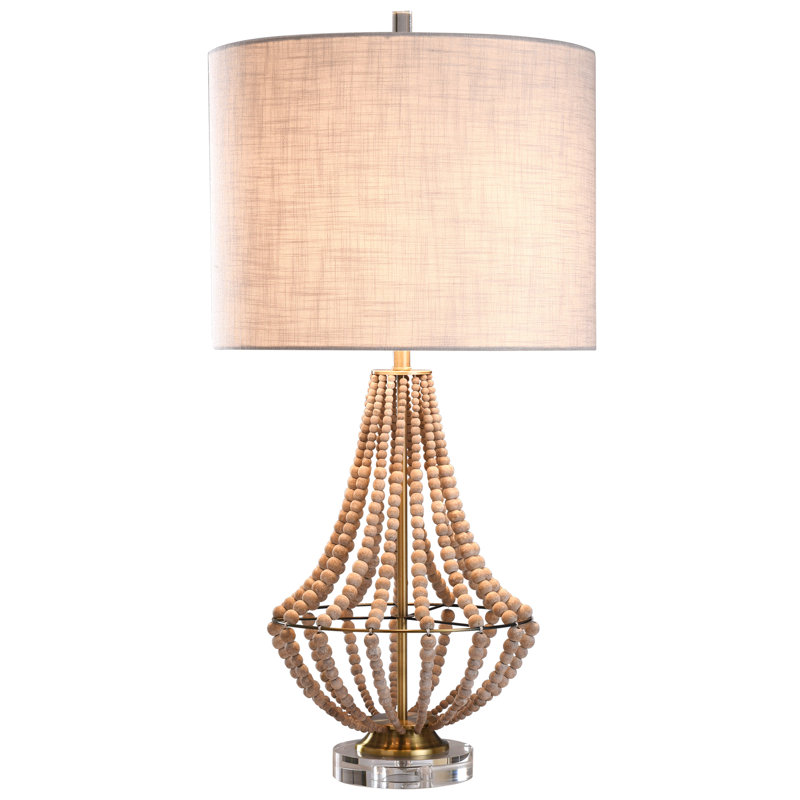 Aurora 37.5" Natural Wood Bead Table Lamp