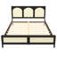 Lit plateforme en bois avec tête et pied de lit en rotin-1993357601-1993357603
