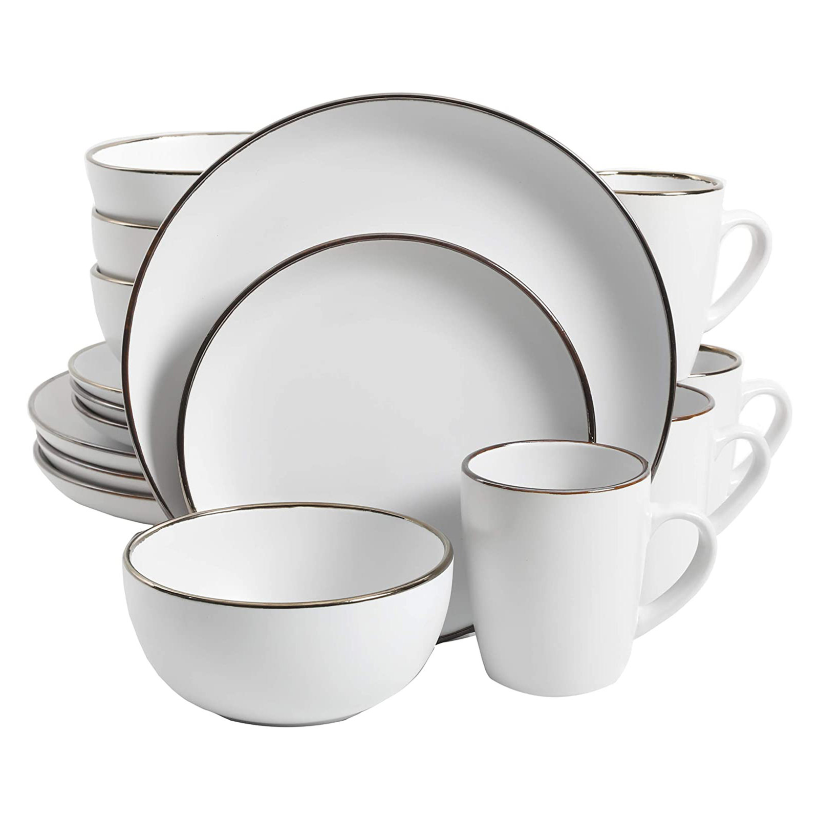 Rockaway Ceramic Dinnerware Set, White