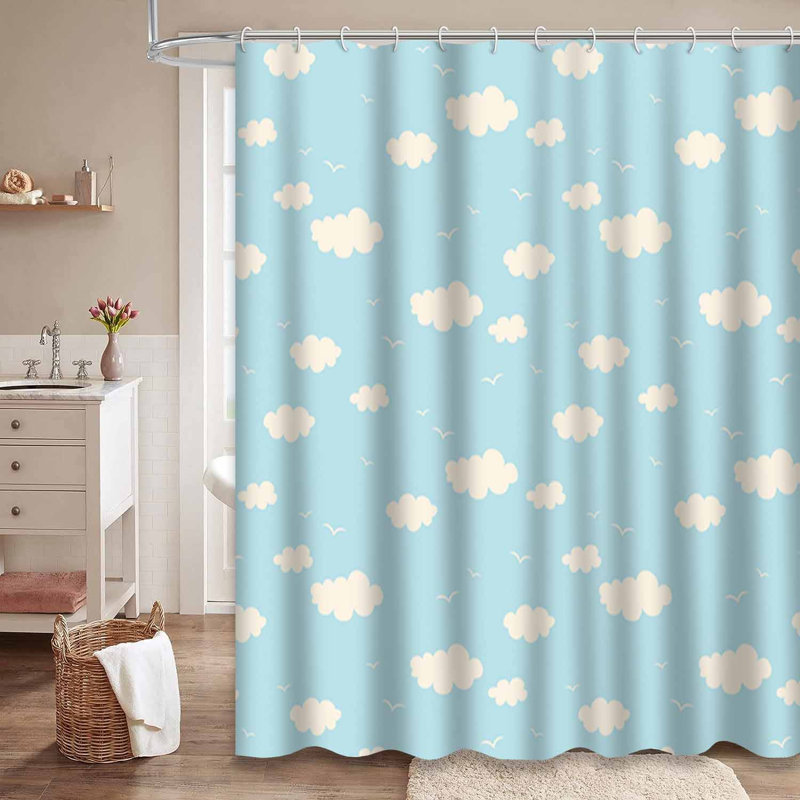 Rideau de douche Clouds Birds, L 72 po x l 84 po