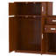 Twin Size Wood Platform Bed With Sample Bookshelf And Movable Wardrobe, Multifunctional Bed With Built-In Trundle Bed, Walnut