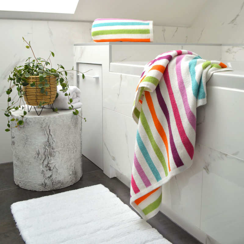 Multicoloured Striped Bath Towels - Pack Of 2