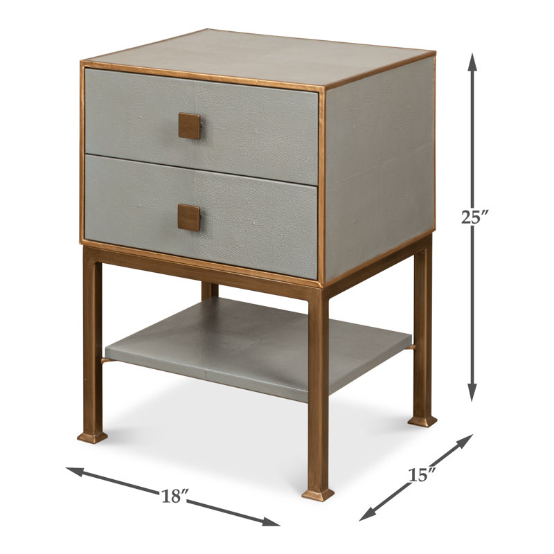 Gillian 2 - Drawer Solid Wood Nightstand