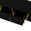 Table basse rectangulaire moderne à haute brillance avec 4 tiroirs et base dorée, parfaite pour les salons élégants et le rangement