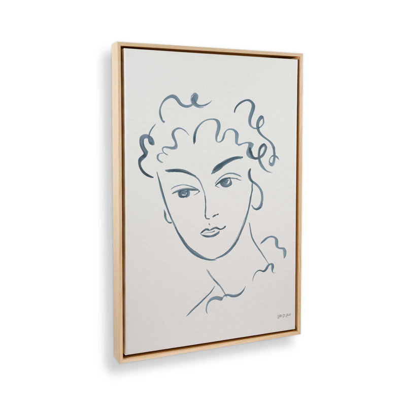 «Whimsy Portrait II» par Yvette St. Amant, reproduction d'art, H 48 po x l 36 po, Cadre flottant, Tanné