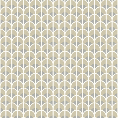 Italian Style Geometric Arch Design Wallpaper Roll