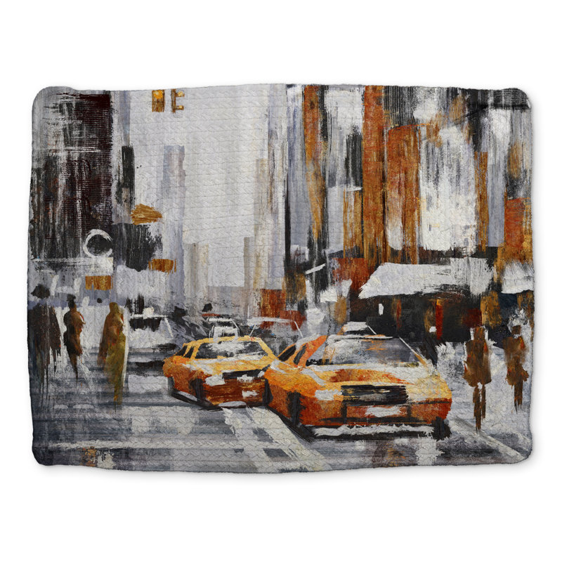 Abstract Citystreet Placemat | Modern Home Decor | 4-Pack