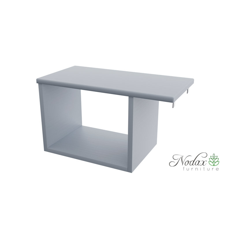 Nodax Bedside Cabinet Table For Bedroom - Elegant Minimalist 2-Shelf Unit with Overhang Table (B6), Alder