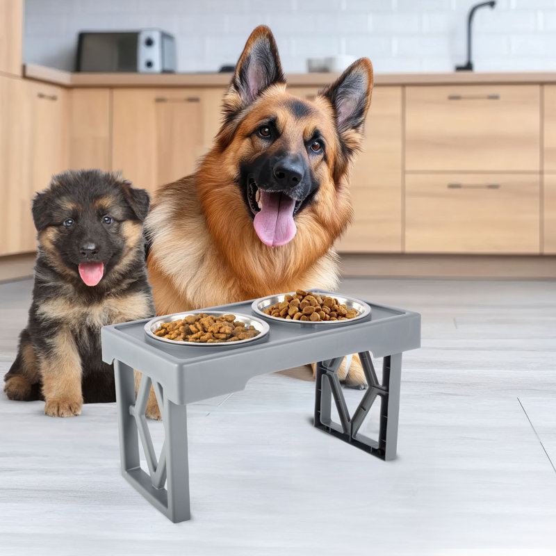 Support pour chien surélevé réglable PETMAker, gris, Gris