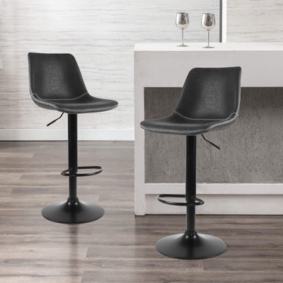 Tabourets de bar très hauts Pu pivotants et réglables avec repose-pieds