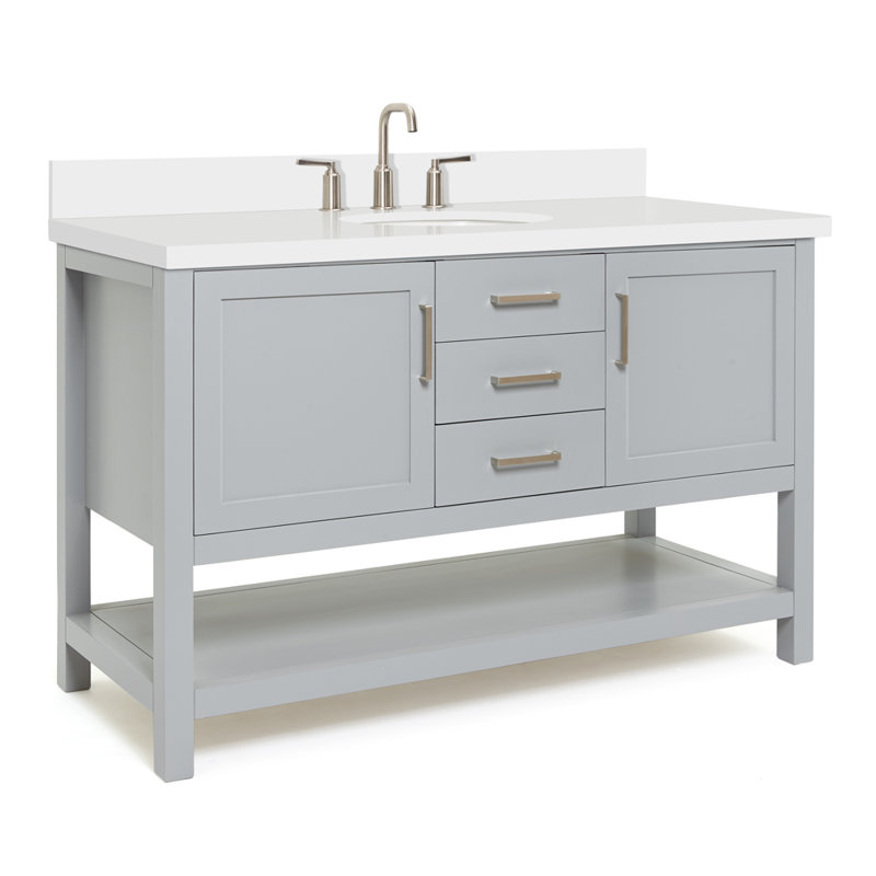 Ensemble de meuble-lavabo simple 55 po Abby, gris