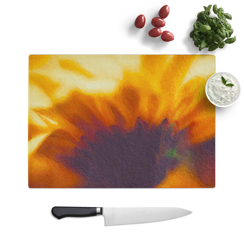 Tempered Glass Petals of a Flower Chopping Board, 39 cm W x 28.5 cm L