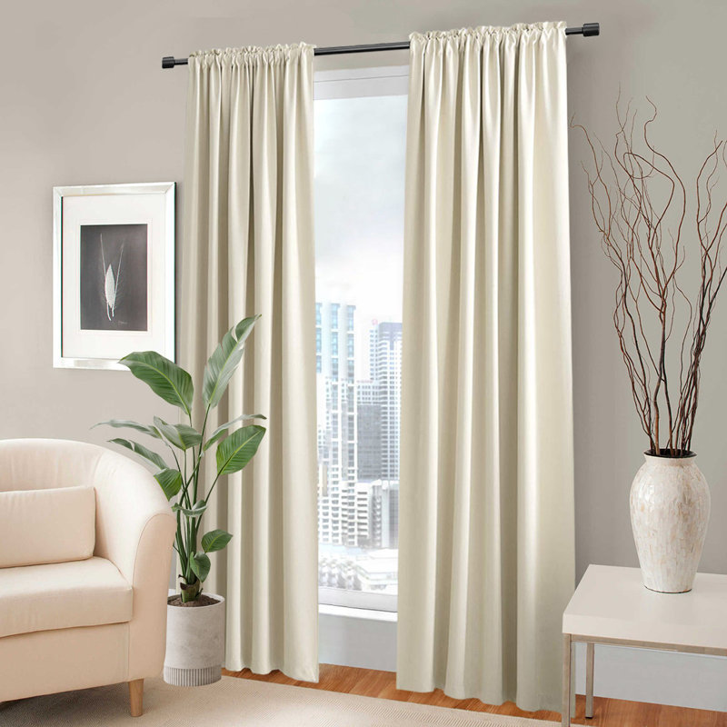 Ensemble de rideaux obscurcissant 2 pièces, Beige, L 52 po x L 72 po