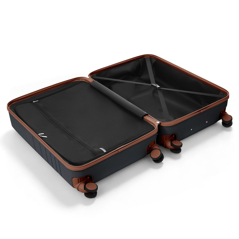 Ensemble de bagage à main à ouverture frontale de 20 pouces avec sac de voyage extensible, ensemble de valises en ABS rigide avec port USB, porte-gobelet