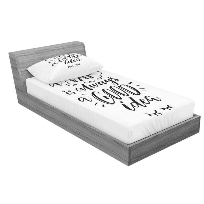 Ensemble de draps Saying, Ensemble de draps pour lit simple TG avec drap-hou
