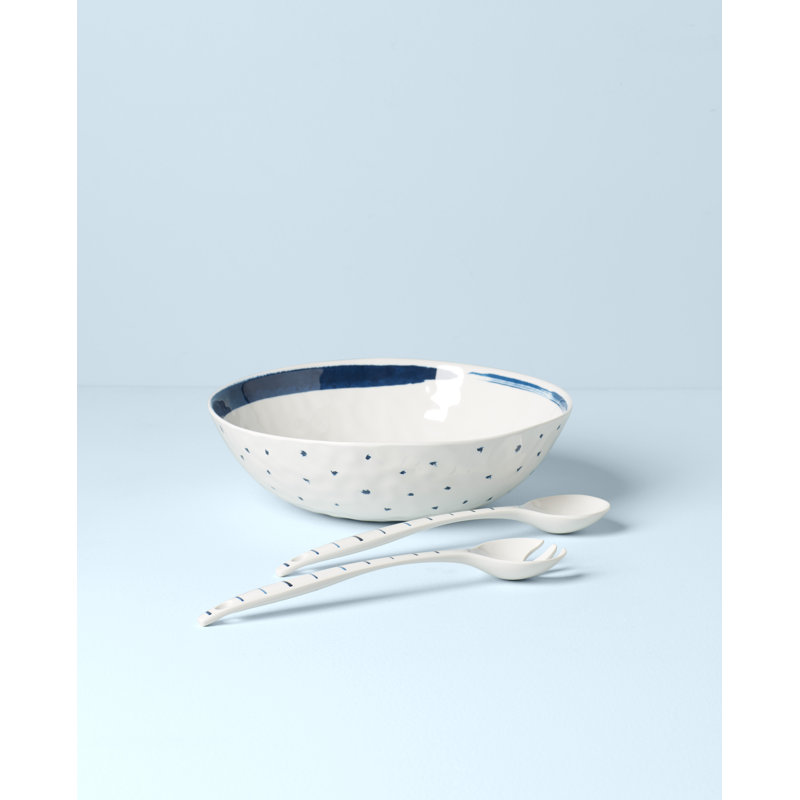 Blue Bay Melamine Salad Bowl with Servers