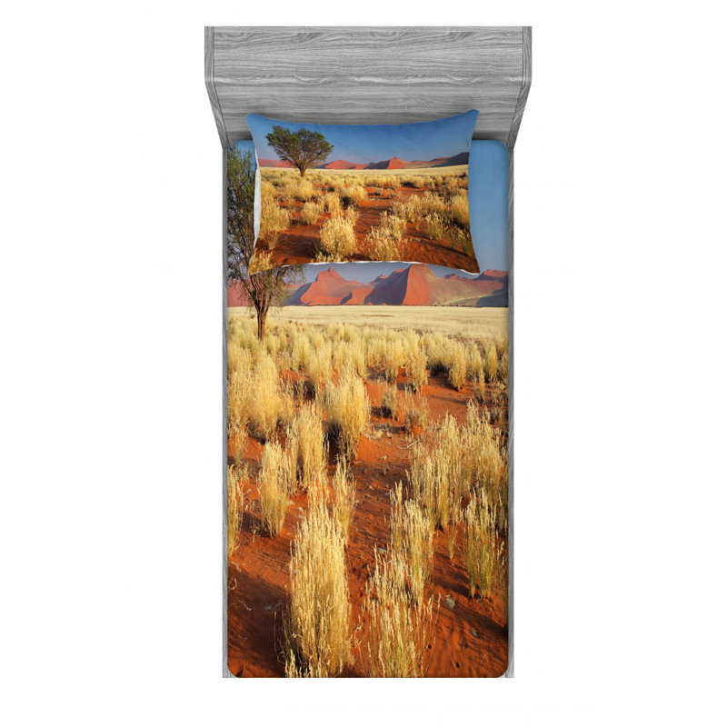 Ensemble de draps sossusvlei d’acacia tree désert, Ensemble de draps pour lit simple avec drap-housse