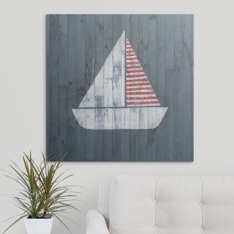 «Nautical Plank I» par Grace Popp, impression, H 35 po x l 35 po x P 1,5 po, Toile