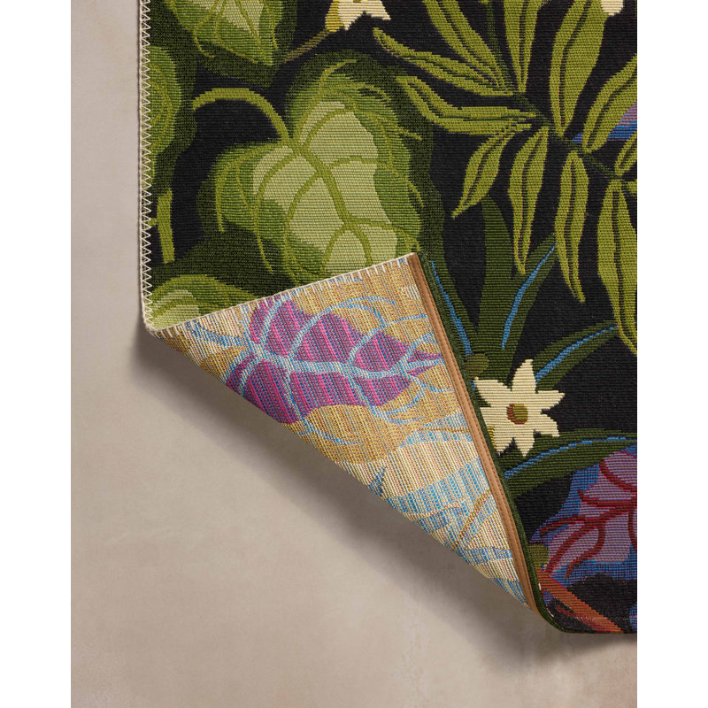Tapis d'intérieur / extérieur onyx / multicolore Loloi, Rectangle 5 pi 3 po x 7 pi 8 po