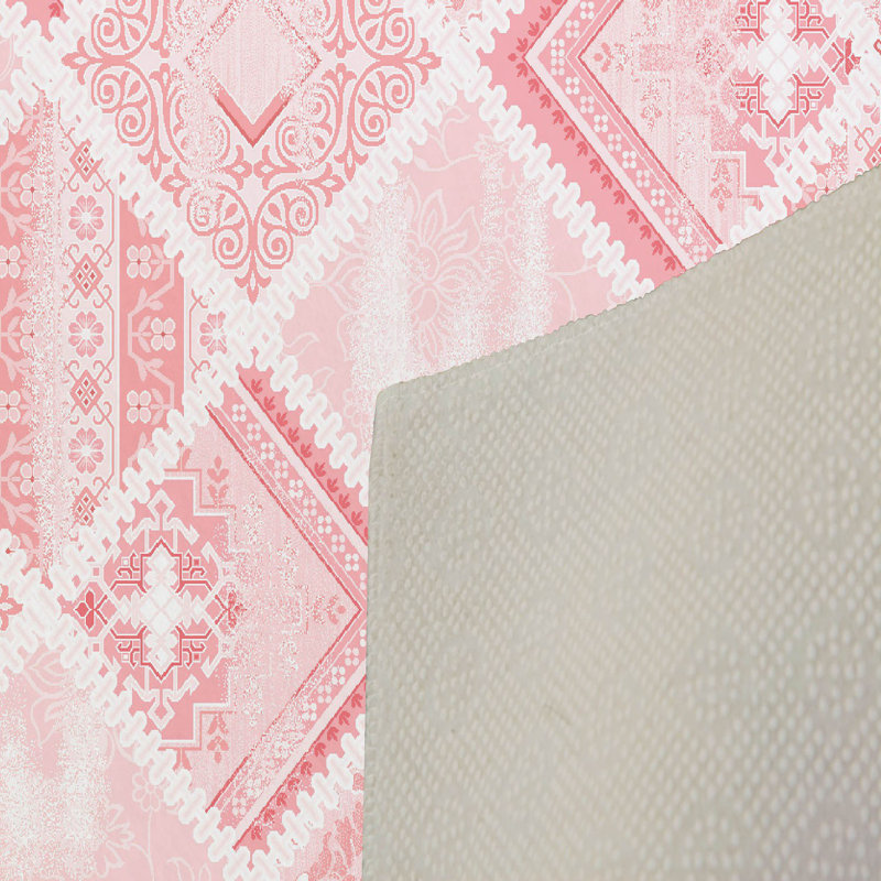 Tapis rose en polyester Bove, Rectangle 3 pi 3 po x 6 pi 7 po