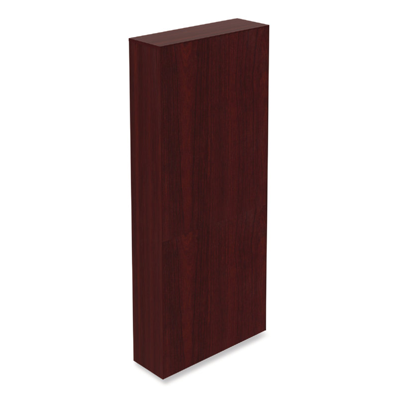 Mahogany 7-Shelf Tall Corner Bookcase