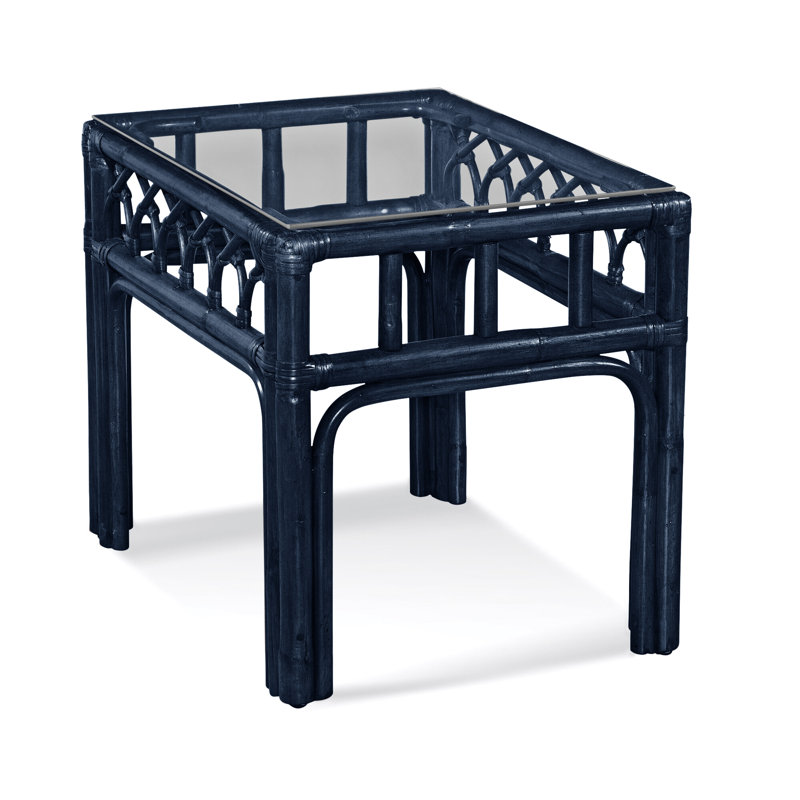 Edgewater Glass End Table, Navy