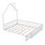 Lit plateforme en bois avec garde-corps, blanc-1455846533