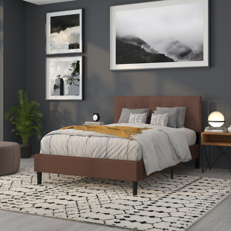 Ciriaca Quilted Tufted Upholstered Headboard, Dark Brown, Full