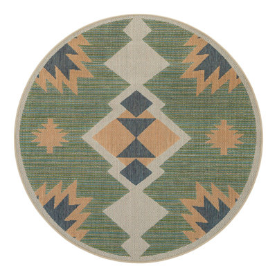 Lauryn Moroccan Green Indoor / Outdoor Area Rug