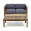 Table basse en bois et bois avec tissage à corde élastique - Détails subtils