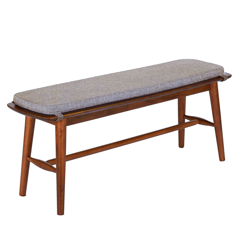 Mayers Cotton Upholstered Bench, Walnut, 17.32" H x 55.11" W x 13.37" D