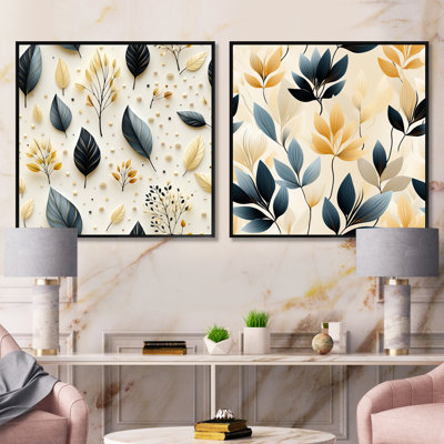 Tring - Ensemble de 2 collages carrés floral et botanique
