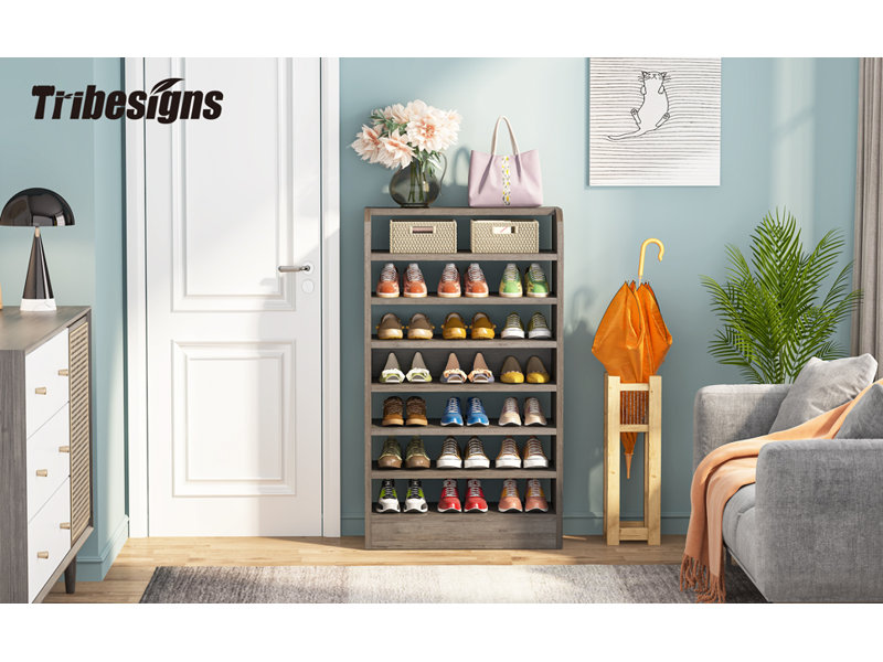 24 Pair Shoe Rack, Grey