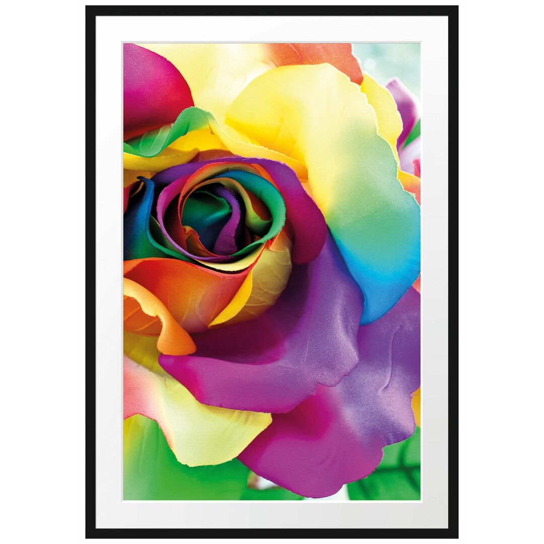 Gerahmtes Poster Bunte Rosen