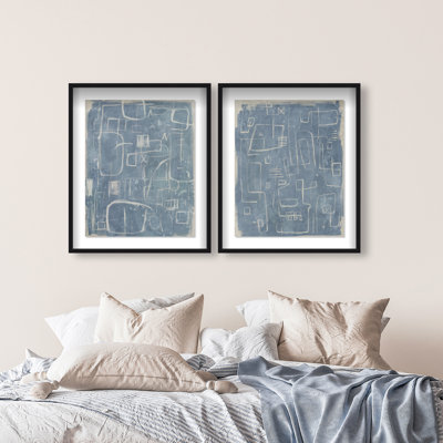 Lines and Ideas Set Shadowbox Abstract Print by Oliver Gal, Black Frame, 16 x 20