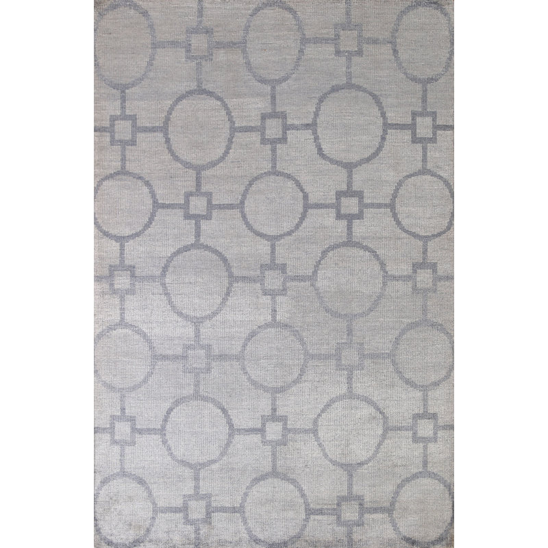 Tapis abstrait en laine moderne noué à la main 5 x 7