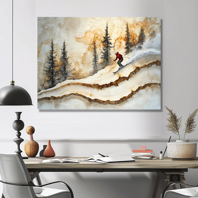 Makhi Cyrstal Skiing In A Winter Landscape III - skiing Large Wall Art