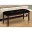 Banc 48 po rectangulaire avec base solide - Revêtement brun pour toutes les pièces avec cadre en bois de style transitionnel et siège rembourré