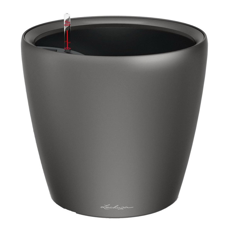 Classico Pot Planter, 26cm H x 28cm W x 28cm D, Charcoal Metallic