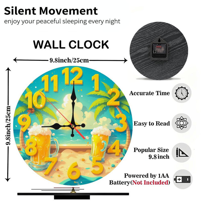 horloge de plage plage coucher de soleil