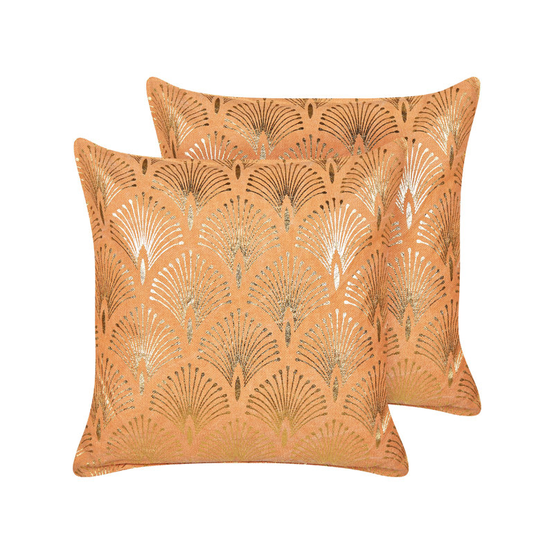 Avgoustinos Geometric Square Throw Cushion, Orange