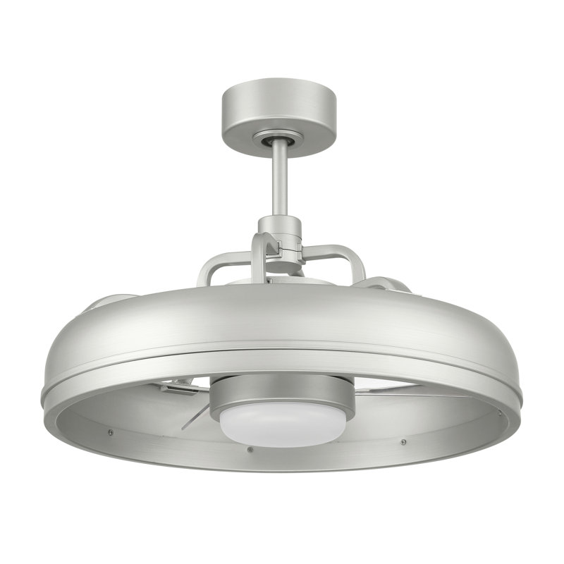 Ventilateur de plafond standard à DEL à 20 pales 20 po avec télécommande et ensemble d'éclairage inclus, Nickel peint