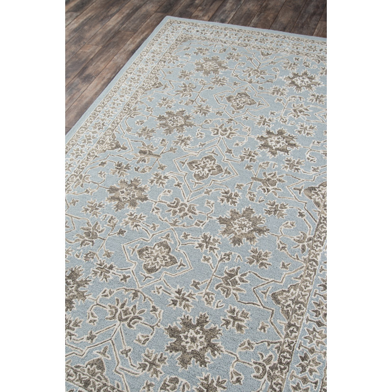 Tapis oriental en laine / viscose bleu Santistevan, Rectangle 2 pi x 3 pi