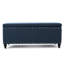 Tissu bleu marine avec pieds en bouleau brun foncé pour coffre de rangement de l 42,11 po x P 18,76 po et H 18,76 po