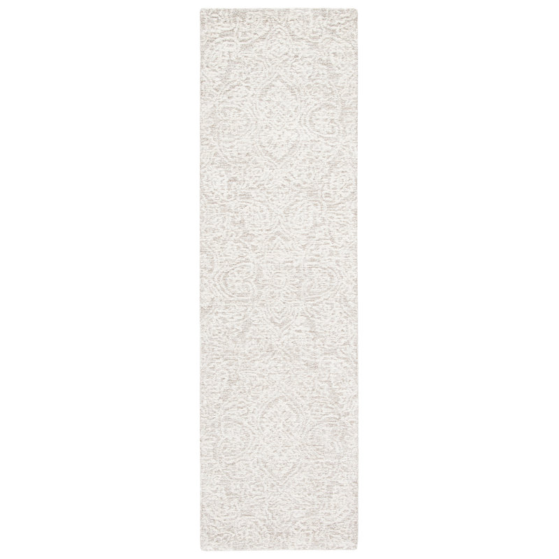 Metcalfe Handmade Tufted Wool Natural/Ivory Area Rug, Runner 2'3" x 8'